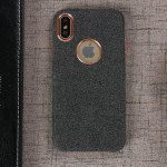 Wholesale iPhone X (Ten) Wool Style Armor Hybrid Case (Black)